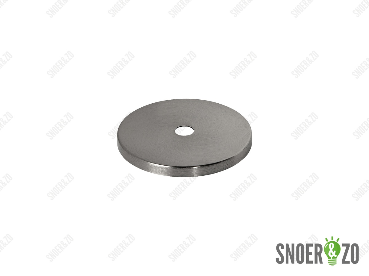 Sier afdekplaat cilinder geborsteld nikkel (RVS look) - 7 cm